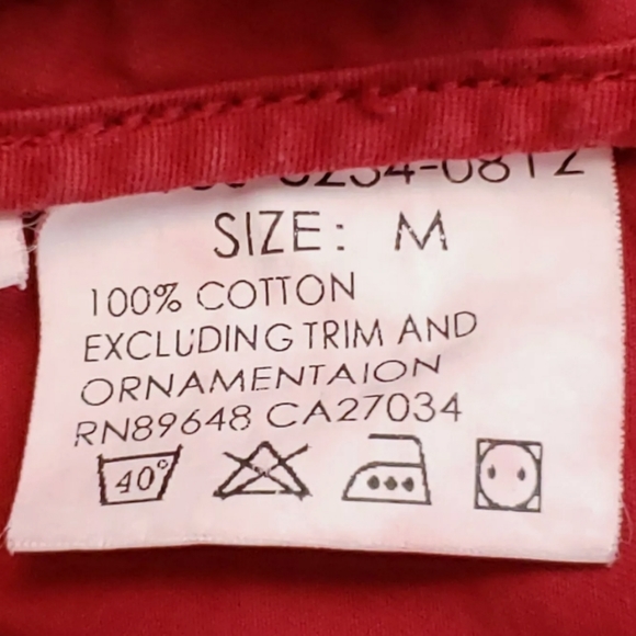 Blue Willi's Womens M Jacket Red Long Sleeve Button Front Cotton Pockets Coat - Picture 6 of 7